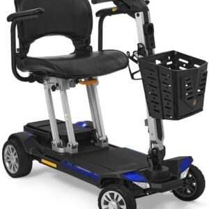 Buzzaround Carry On Fold-Flat Travel Lithium Battery Mobility Scooter-Blue