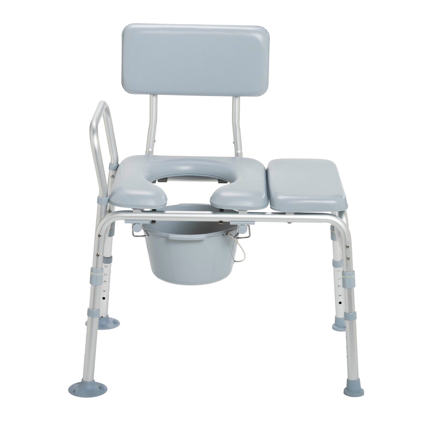 Padded Seat Transfer Bench with Commode Opening - Image 2