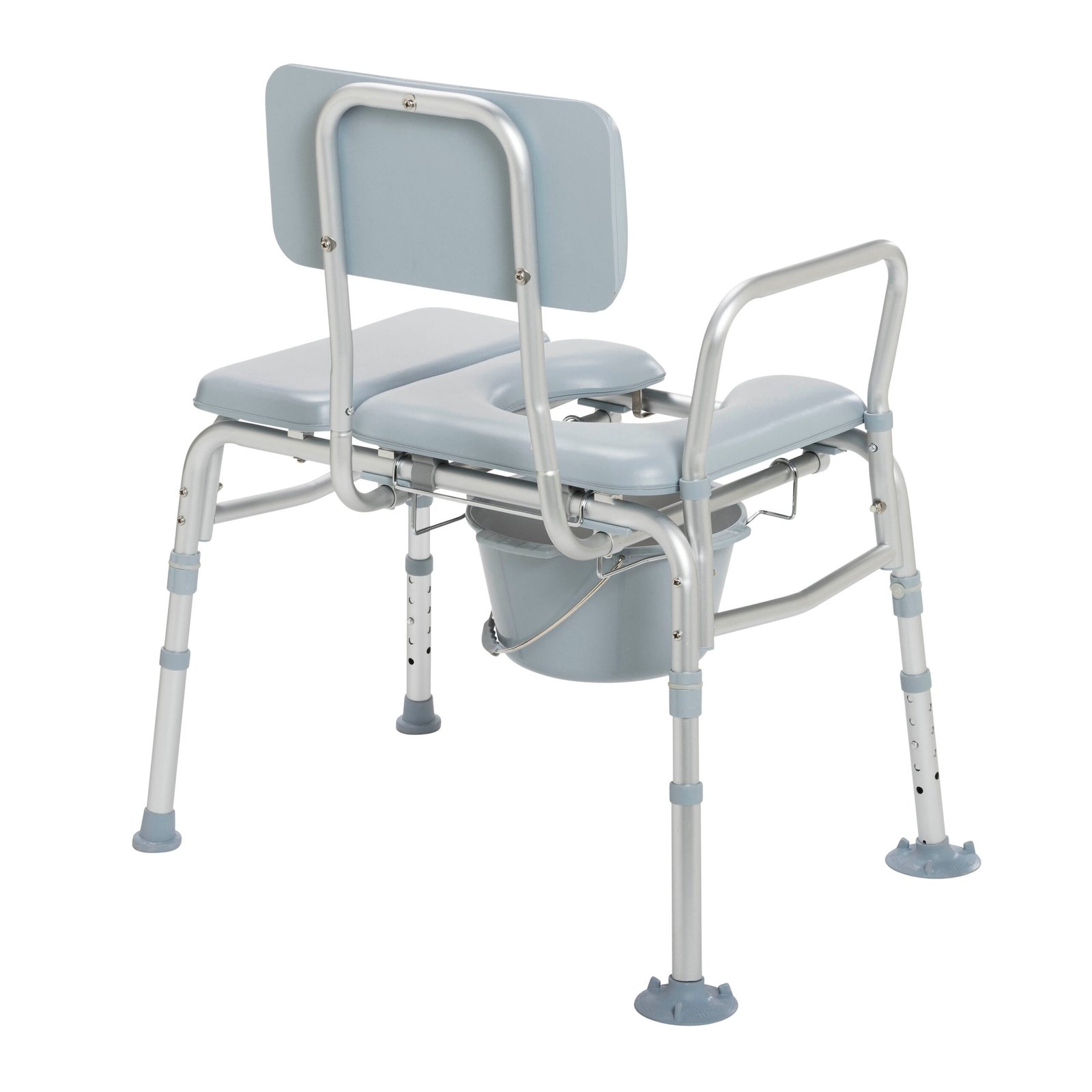 Padded Seat Transfer Bench with Commode Opening - Image 3
