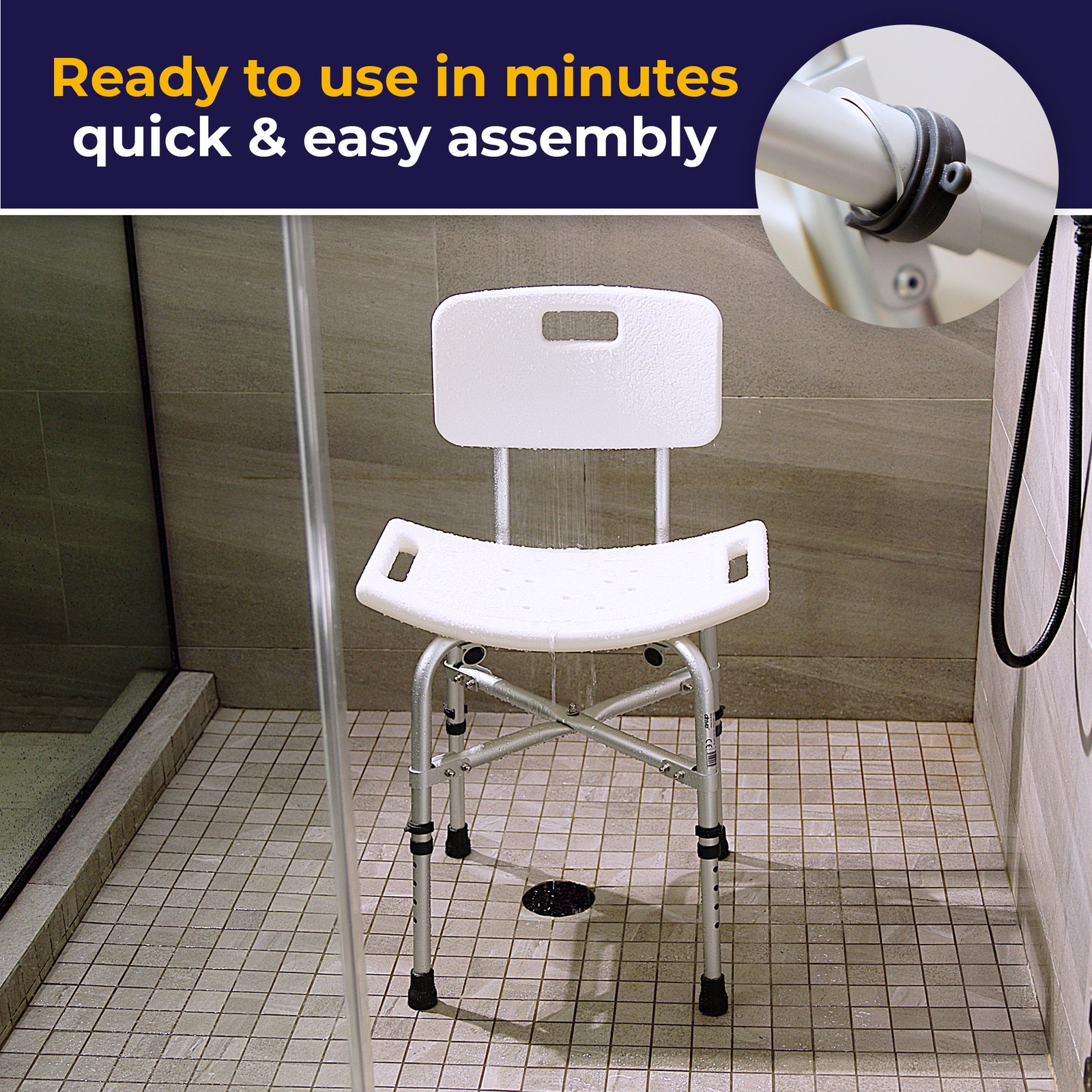 Bariatric Heavy Duty Bath Bench with Backrest - Image 5