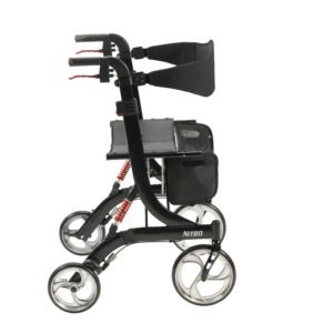 Nitro Euro Style Rollator Rolling Walker, Heavy Duty, Black