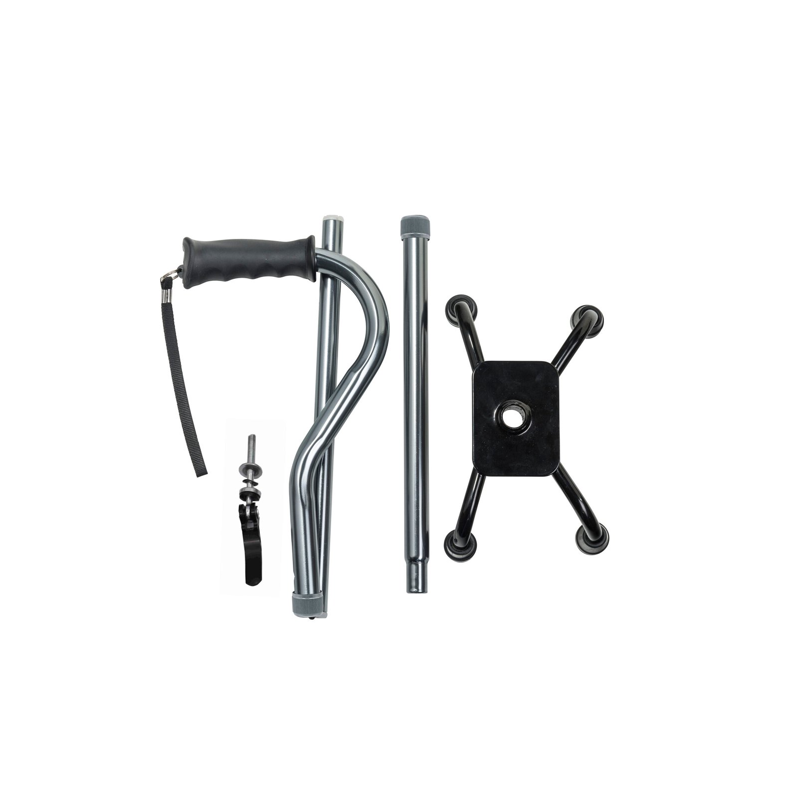 Folding Quad Cane, Small Base, Charcoal - Image 3