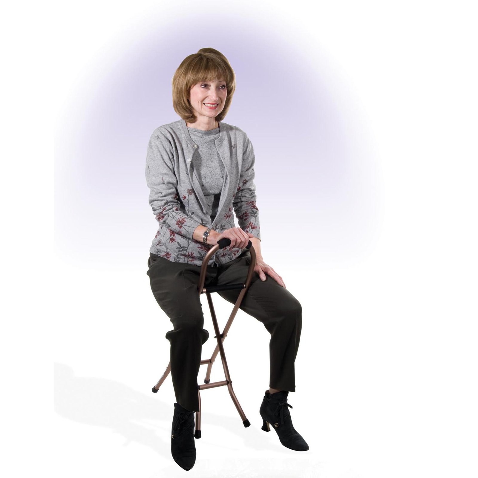 Folding Lightweight Cane with Sling Style Seat - Image 3