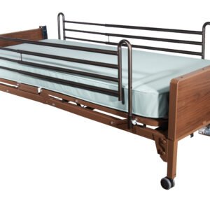 Delta Ultra Light Semi Electric Hospital Bed with Full Rails and Therapeutic Support Mattress