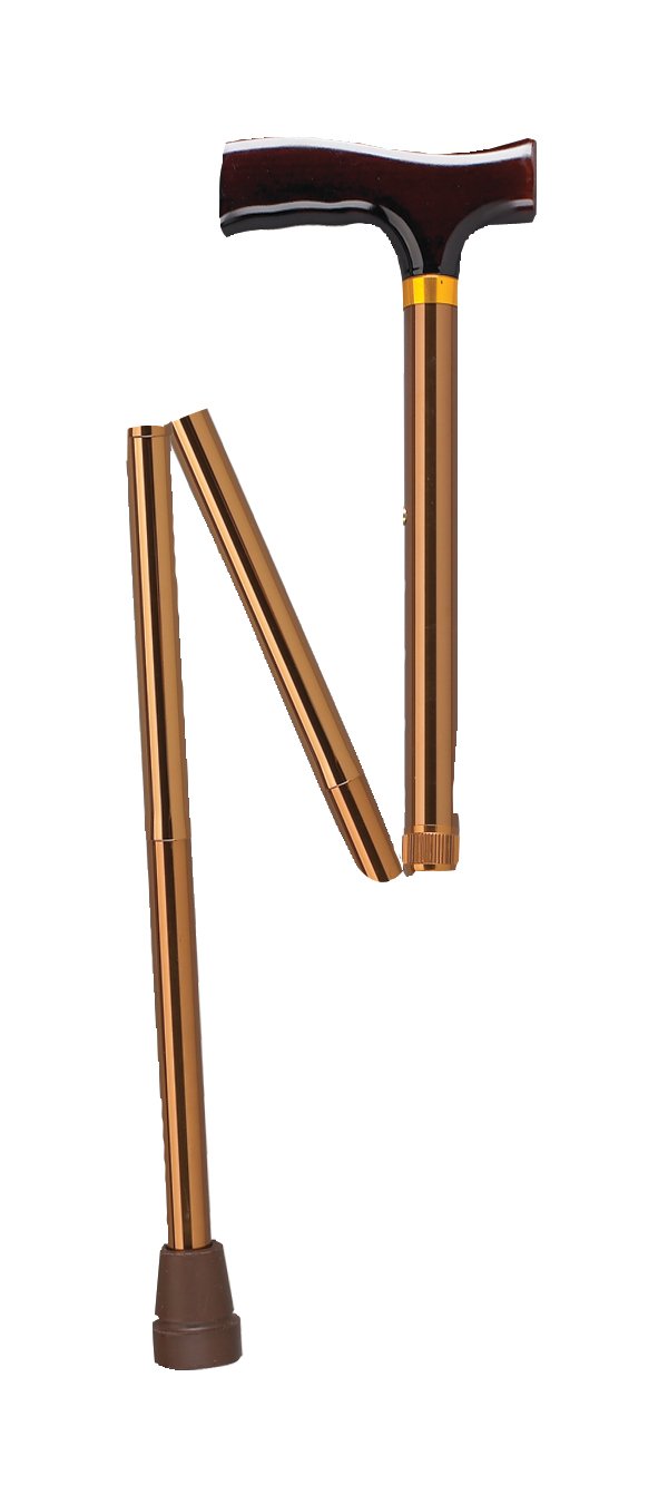 Lightweight Adjustable Folding Cane with T Handle, Bronze - Image 2