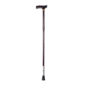 Lightweight Adjustable Folding Cane with T Handle, Black Floral